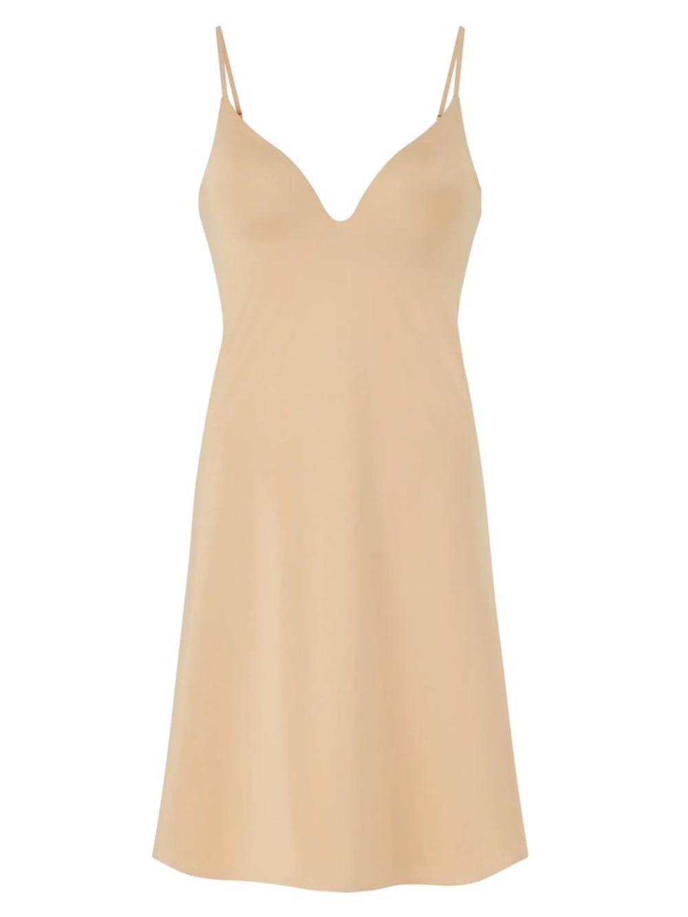 Mame Kurogouchi Uniqlo Plunging Bra Slip Beige M Mini Dress Golden Tan Nude EUC